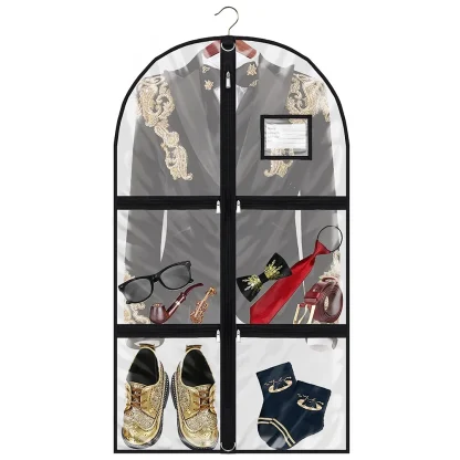 Clear 4-Zipper Pockets Clothe Garment Bag - Image 2