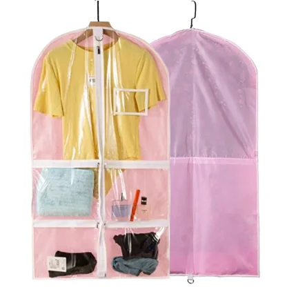 Clear 4-Zipper Pockets Clothe Garment Bag - Image 5