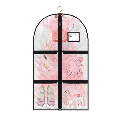 Clear 4-Zipper Pockets Clothe Garment Bag