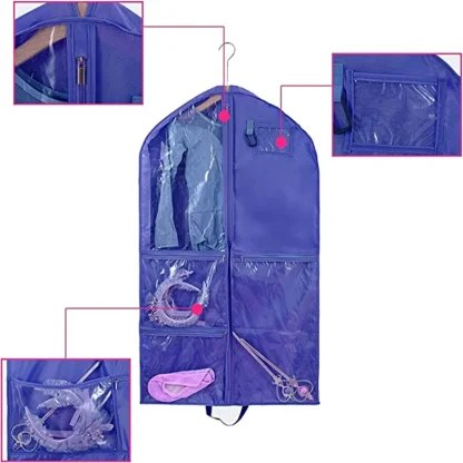 Waterproof Storage Garment Bag with Zipper Pockets - Image 2